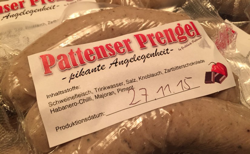 Der „Pattenser Prengel“ –  meine Bratwurst.